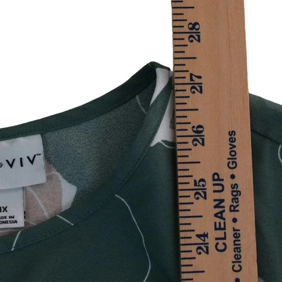 AVA & VIV  || Women's Flowy Floral Blouse Peach Sea Glass Green 1X - Picture 4 of 7